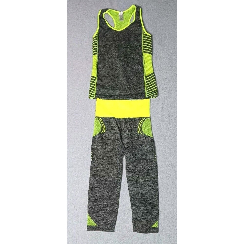 New Mix Racerback Tank Top And Capris Legging Outfit Set Bundle Womens One Size
